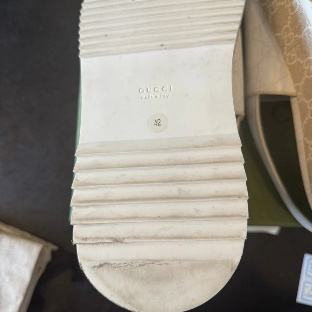 Gucci White/Cream Slingback Platform Sandals Size 42 - Picture 8 of 10